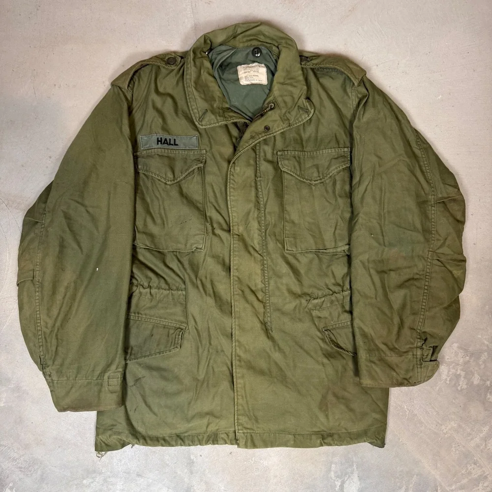 Vintage 70s Alpha Industries M-65 Field Jacket usgi Medium Regular Green vietnam